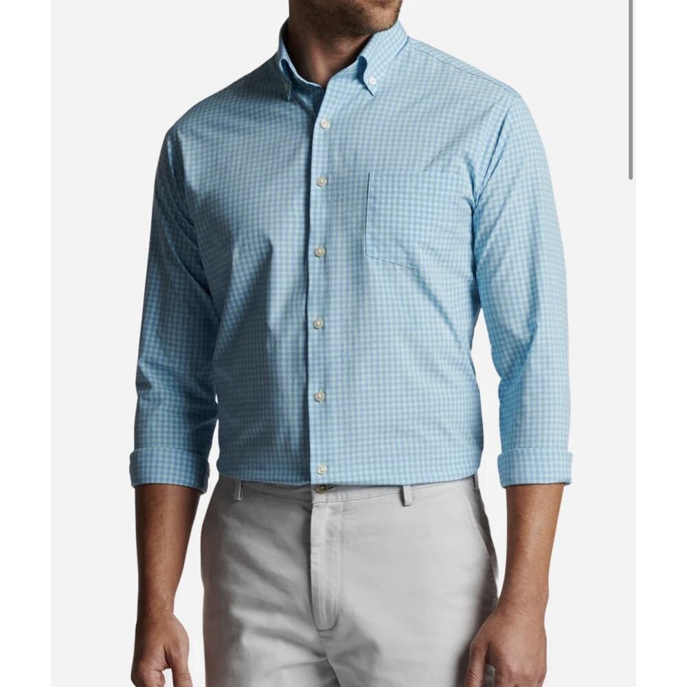 PETER MILLAR Crown Men's Oris Performance Poplin Sport Shirt L